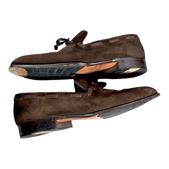 Berluti Shoes Mens US 9.5 UK 8.5 Brown Suede Loafer Silk Tassel Europe Elegant main image 2